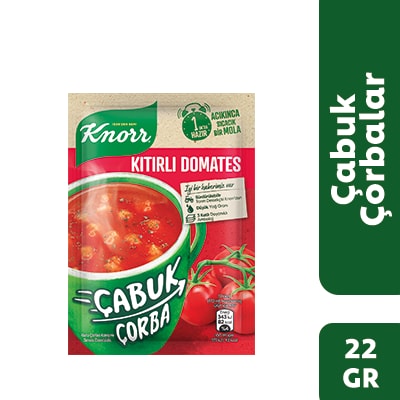 Knorr Çabuk Çorba Kıtırlı Domates 22GR - 3 katlı dayanıklı ambalaj